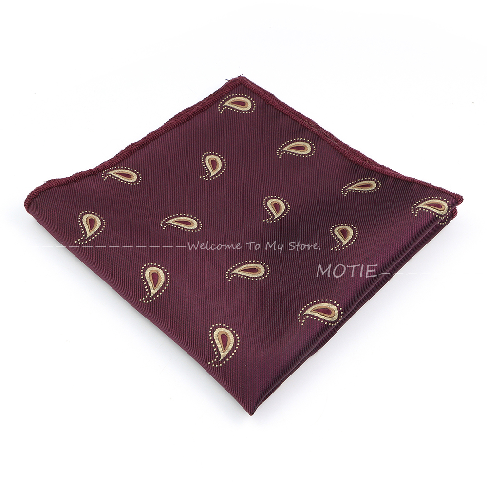 Men's Polyester Hanky Man Cashew Flower Fit Business Lover's Day Pocket Square Handkerchief Daily Wear Cravat Wedding Party Gift