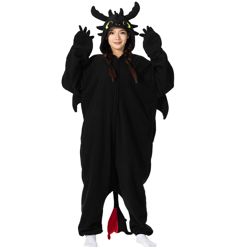 XXL negro Animal Kigurumi adultos Onesies mujeres hombres pijamas disfraces de Halloween Cosplay mono regalo de Navidad