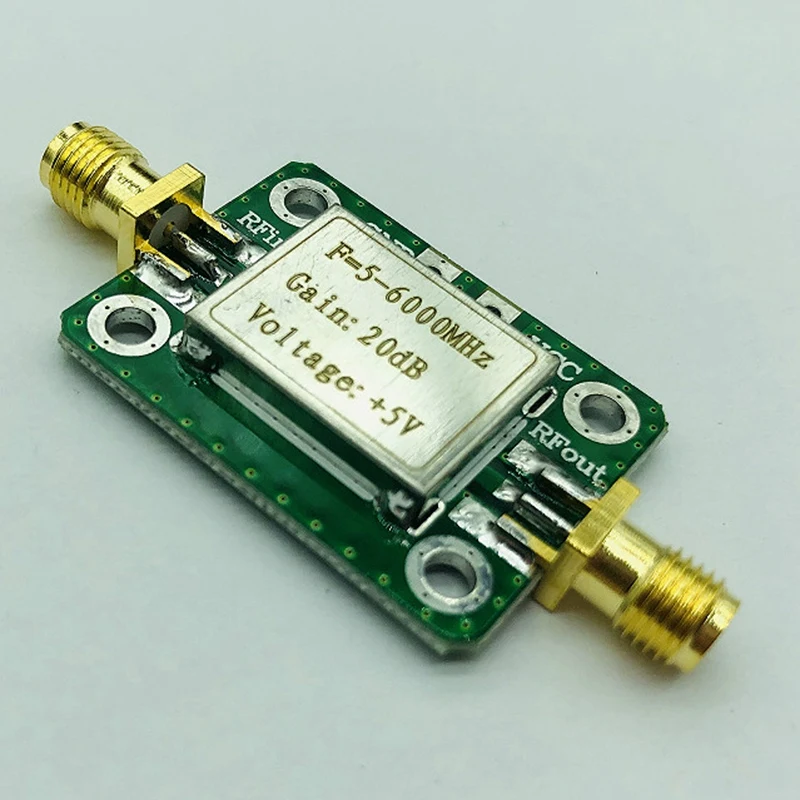 RF Power Amplifier with Shielding Shell 5M-6GHz Broadband Signal Amplifier 20DB High Gain