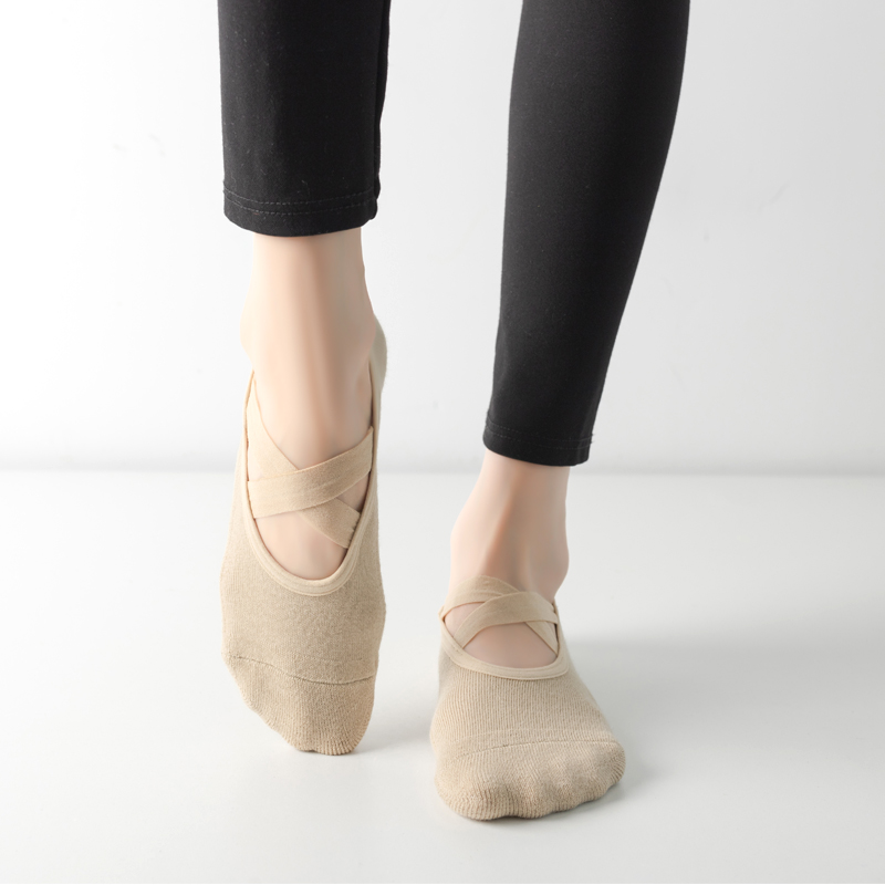 Calcetines de Yoga con parte inferior de toalla transpirable para mujer, medias de silicona antideslizantes para Pilates, calcetines de algodón para entrenamiento físico y danza de Ballet