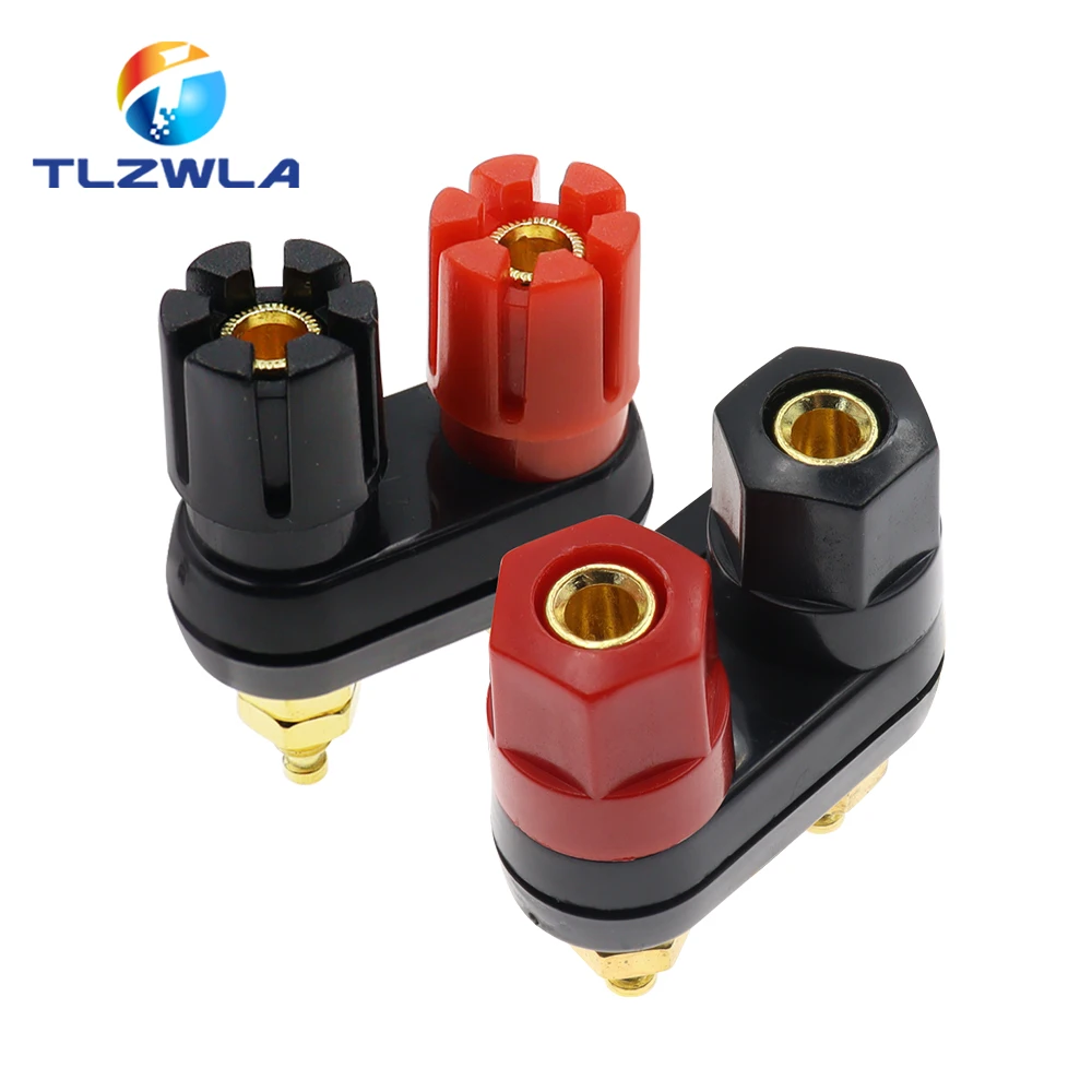 1 Uds. Conectores Banana, terminales de pareja, conector rojo y negro, Terminal amplificador, poste de encuadernación, conector de altavoz Banana