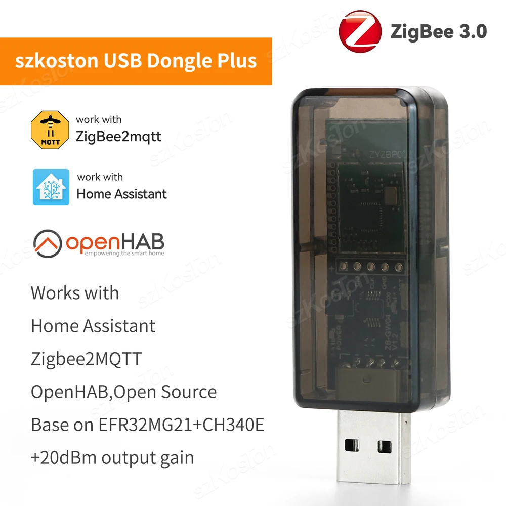 Zigbee 3,0 USB Dongle Plus EFR32MG21 Universal Open Source Hub Gateway funciona con el asistente del hogar openHAB Zigbee2MQTT ZHA NCP