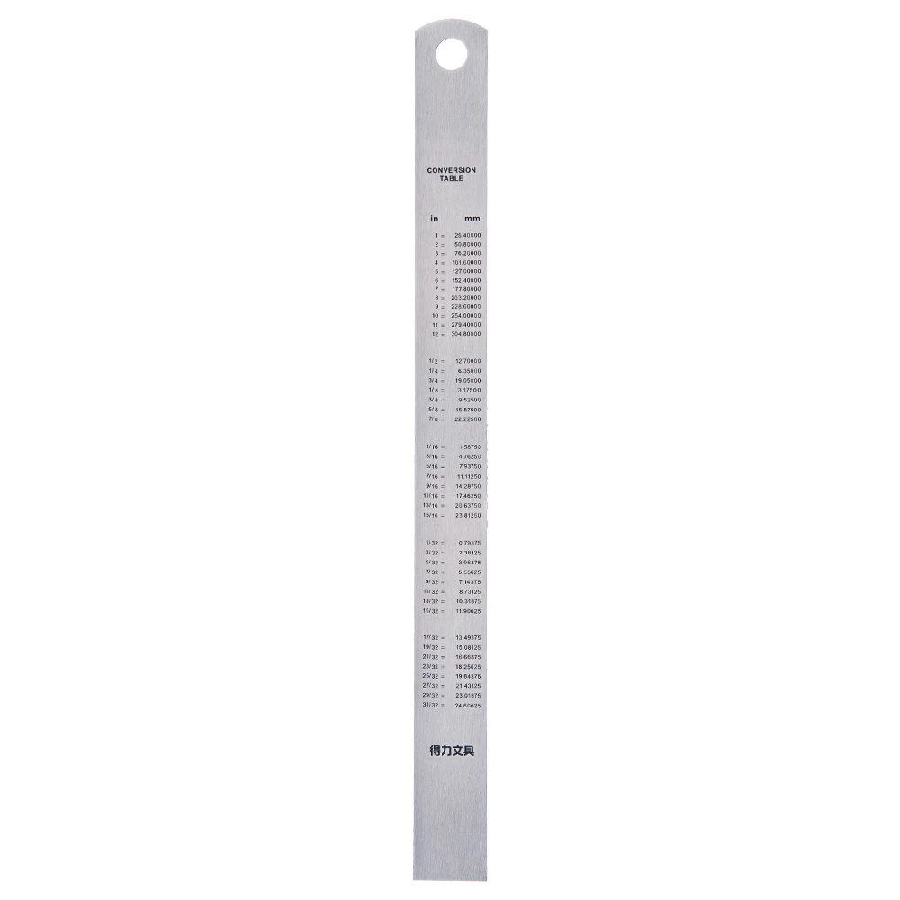 DELI righello dritto in acciaio inossidabile precisione 15-30CM bilancia di misurazione in metallo spesso piatto strumenti forniture per ufficio