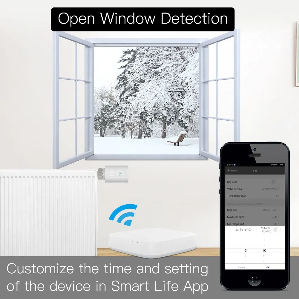 Tuya วาล์วหม้อน้ำอัจฉริยะ ZigBee ตัวควบคุมอุณหภูมิหม้อน้ำแบบตั้งโปรแกรมได้ Alexa Google Home ควบคุมด้วยเสียง