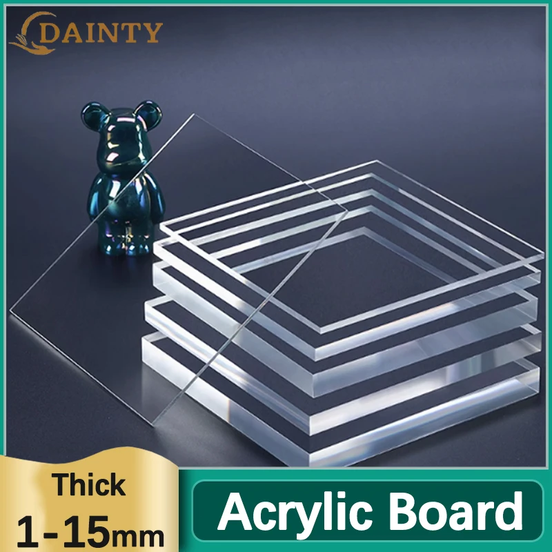 High Transparency Acrylic Board Transparent Plastic Board Organic Glass Board Diy Handmade Material Thick 1-15mm