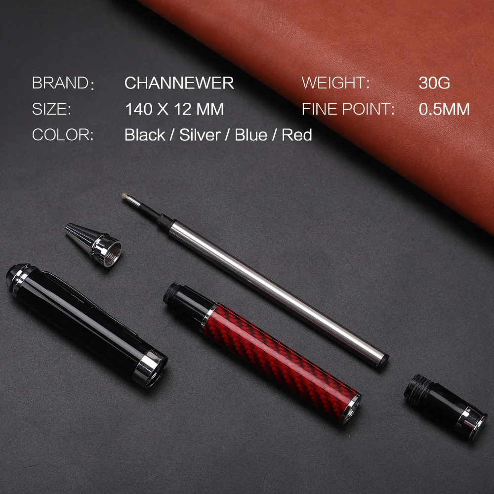 STONEGO คาร์บอนไฟเบอร์ปากกาลายเซ็น,พรีเมี่ยมโลหะหมึกเจลปากกา Micro Point 0.5 มม.หมึกสีดํา Smooth Writing Ball ปากกา