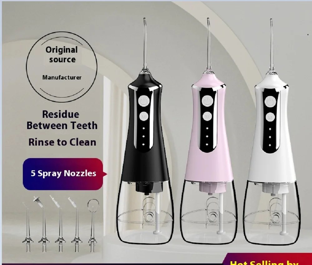 Irygator Doustny Przenośny Dentystyczny Flosser Wodny USB Akumulatorowy Strumień Wody Wybierak do Zębów Tryby Końcówek Wodoodporny