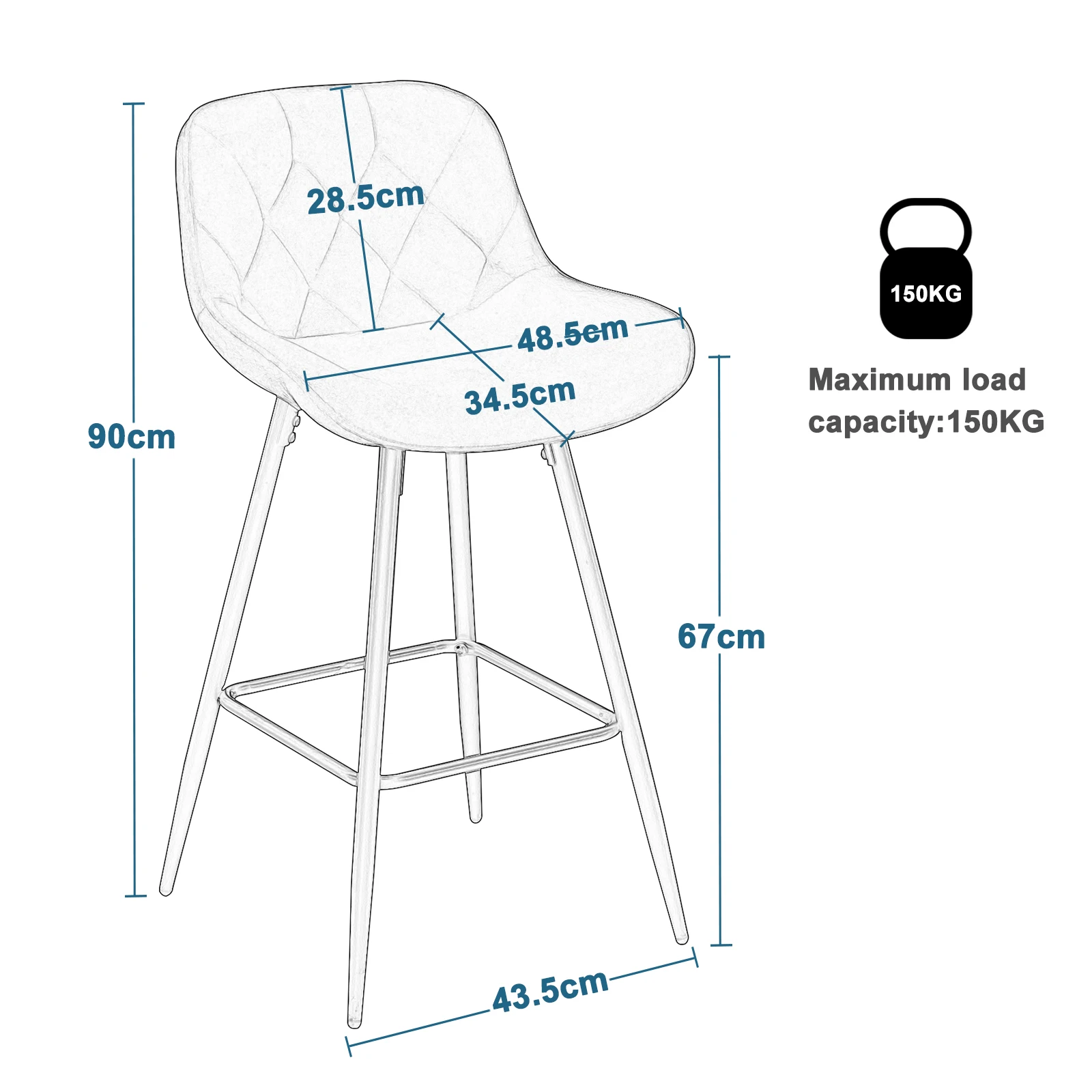 WOLTU 2 unids/set taburetes de Bar sillas de Bar de terciopelo con respaldo sillas de bistró ergonómicas taburete tapizado para Pub Bar cocina isla