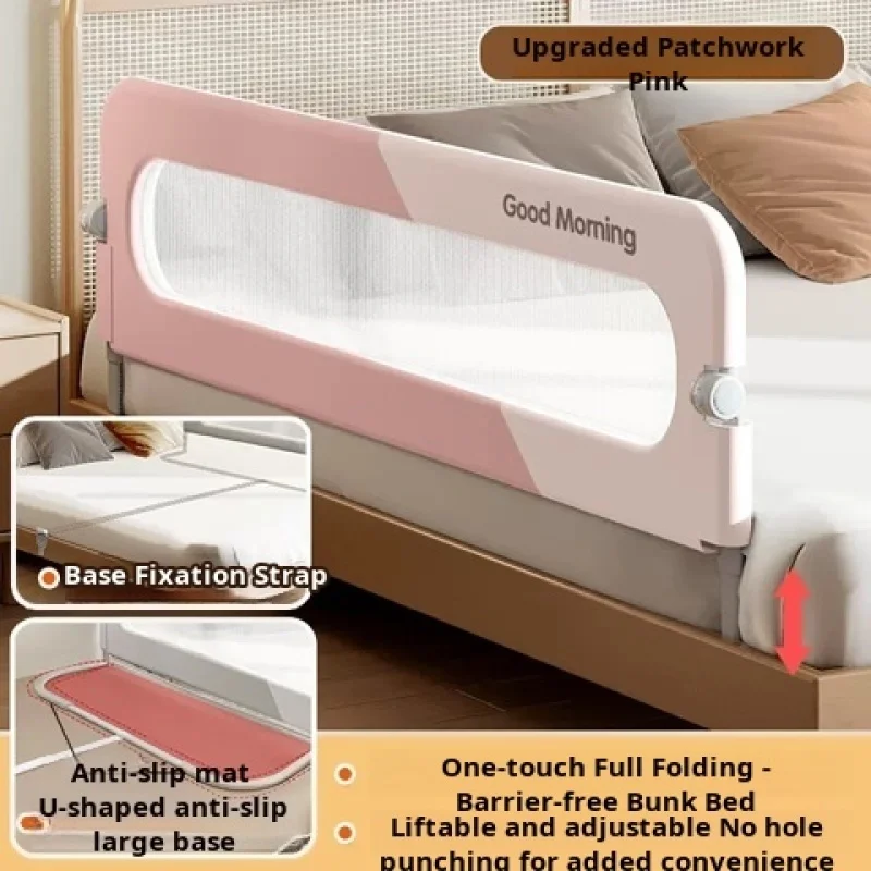 Recinzione per culla portatile per la casa Box Comodino ad altezza regolabile Recinzione di protezione Nessun punzone lato pieghevole Guardrail anticaduta per bambino