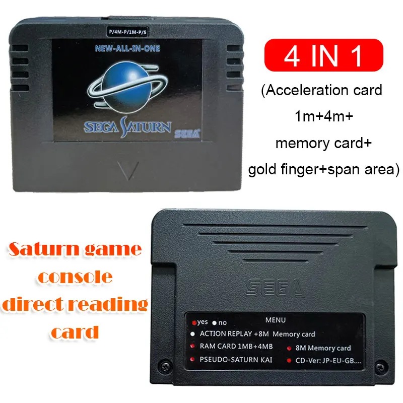 SEGA SATURN ALL-IN-1 SD Card Pseudo KAI Games Video Used with Direct Reading 4M Accelerator Function 8MB Memory Retro Game