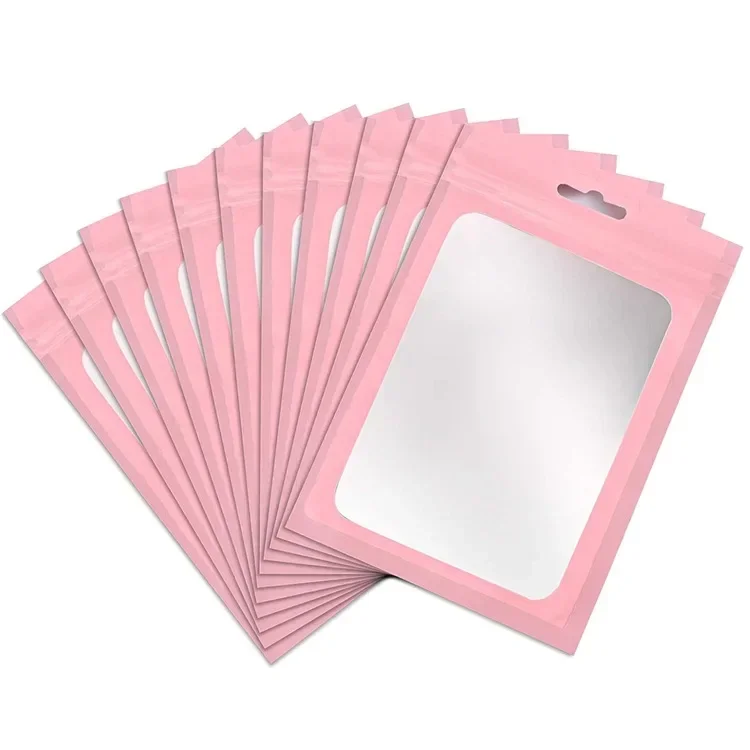 Bộ 50 Nhựa Nhiều Màu Sắc Túi Tự Hàn Kín Có Thể Tái Sử Dụng Nhỏ Ít Ziplock Vòng Cổ Treo Túi Xách Cho Trang Sức Bao Bì Tặng Túi Đựng