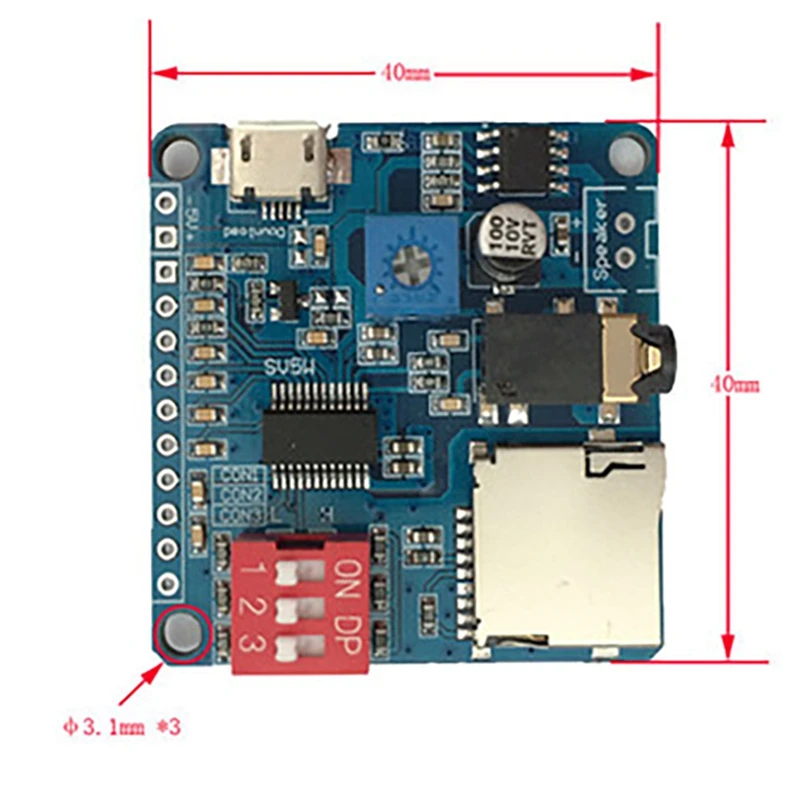 DY-SV5W Voice Playback Module For MP3 Music Player Voice Playback Amplifier 5W SD/TF Card Integrated UART I/O Trigger