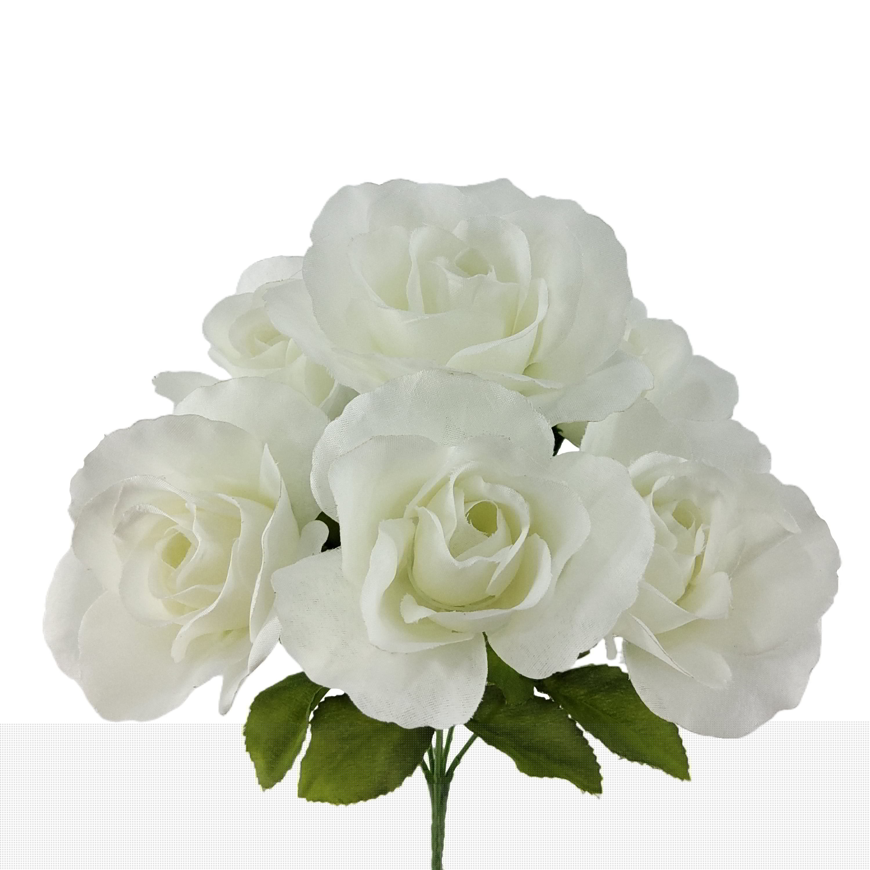 Indoor Artificial Sweet Rose Flower Pick, White Color, Assembled Height: 14"