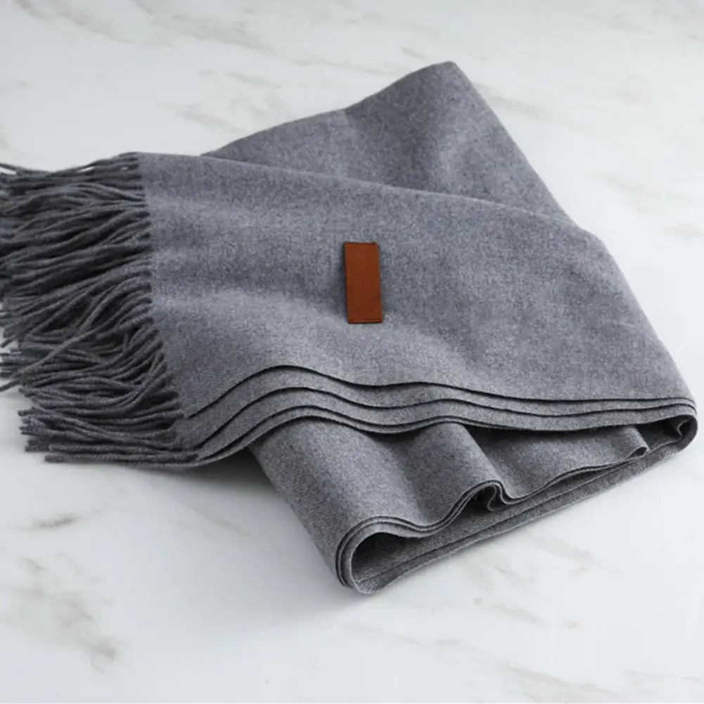 Mùa Đông 2022 Khăn Choàng Cashmere Nữ Dày Ấm Khăn Choàng Pashmina Sò Len Màu Tua Rua Nữ Chăn Echarpe Bufanda Hijab
