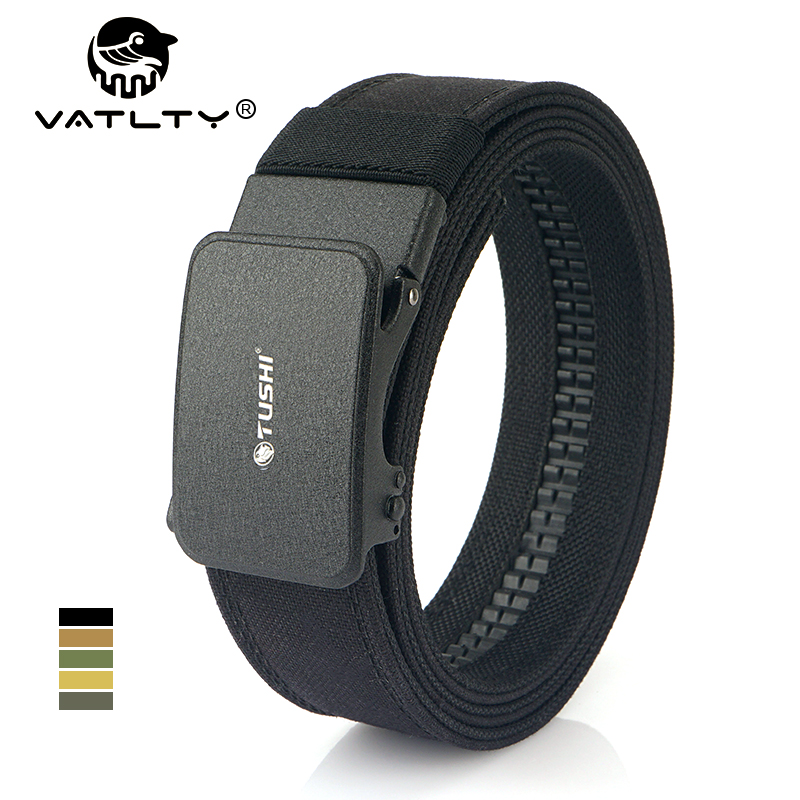 VATLTY Cinturón táctico militar genuino oficial para hombres, hebilla automática de aleación de nailon grueso 1100D IPSC Cinturón de pistola Faja casual Accesorios de caza masculinos