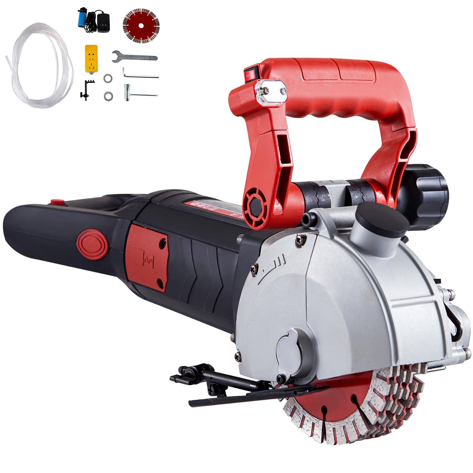 SucceBuy Max 4800W Parete Chaser Taglierina per calcestruzzo Laser elettrico Puntatura Scanalatura Scanalatura 125mm Sega circolare Utensile da taglio