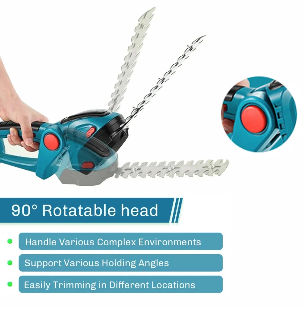 2 IN 1 Cordless Electric Hedge Trimmer Rechargeable Handheld Household Shrub Weeding Pruning Mower Garden Tools