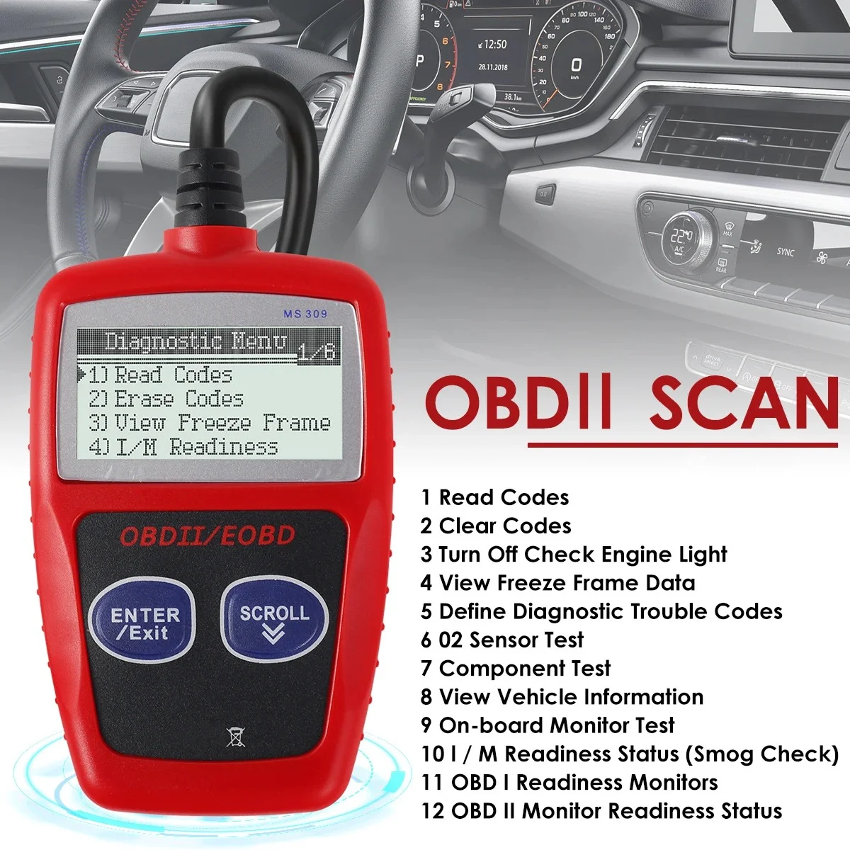 Instrumento de diagnóstico de fallos de coche Obd2, códigos de fallos claros, herramientas de escaneo de diagnóstico, versión Universal, 1 ud.