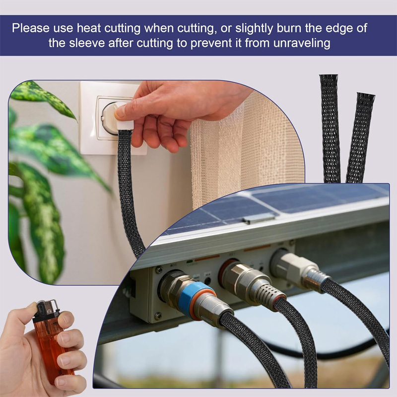 Braided Wire Loom PET Cable Loom Expandable Braided Sleeving Wire Sleeve for TV Computer Home Theater Cable Sleeve 3M/10M