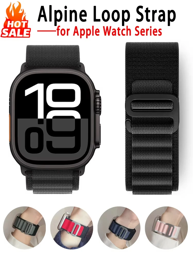 Alpine Loop For Apple Watch Band ultra 2 49mm Series 10 9 8 7 6 SE 5 4 46mm 42mm 40-44mm 45mm 41mm G-hook sport strap iwatch 10