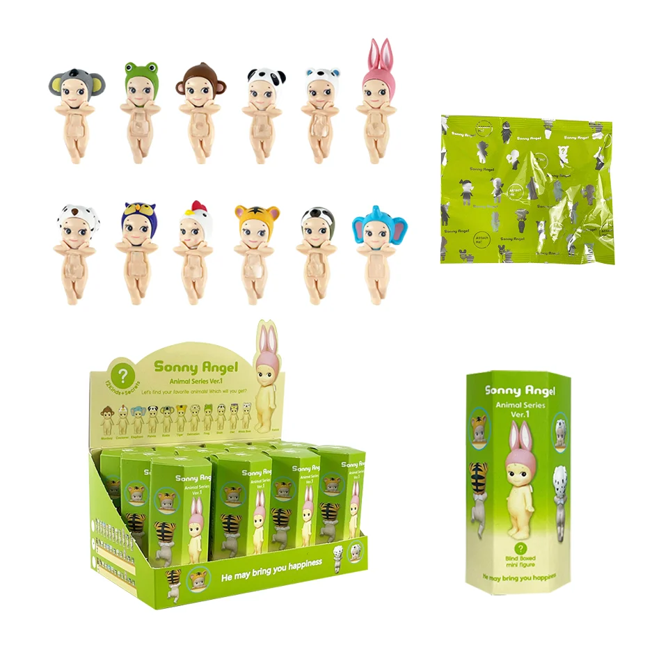 สินค้าใหม่รุ่น 1 สัตว์ Sonny angel กล่องตาบอด Hippers ตัวเลขการกระทําน่ารักลึกลับอะนิเมะตุ๊กตาเด็กคริสต์มาสของขวัญ