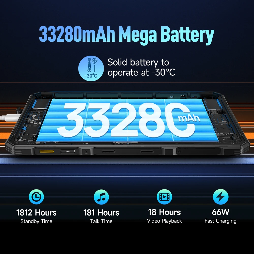 Ulefone armor pad 3 pro robustes tablet 33280 mah media tek mt8788 16gb ram (8 8) 256gb rom 50mp 10.36 "2k android 13