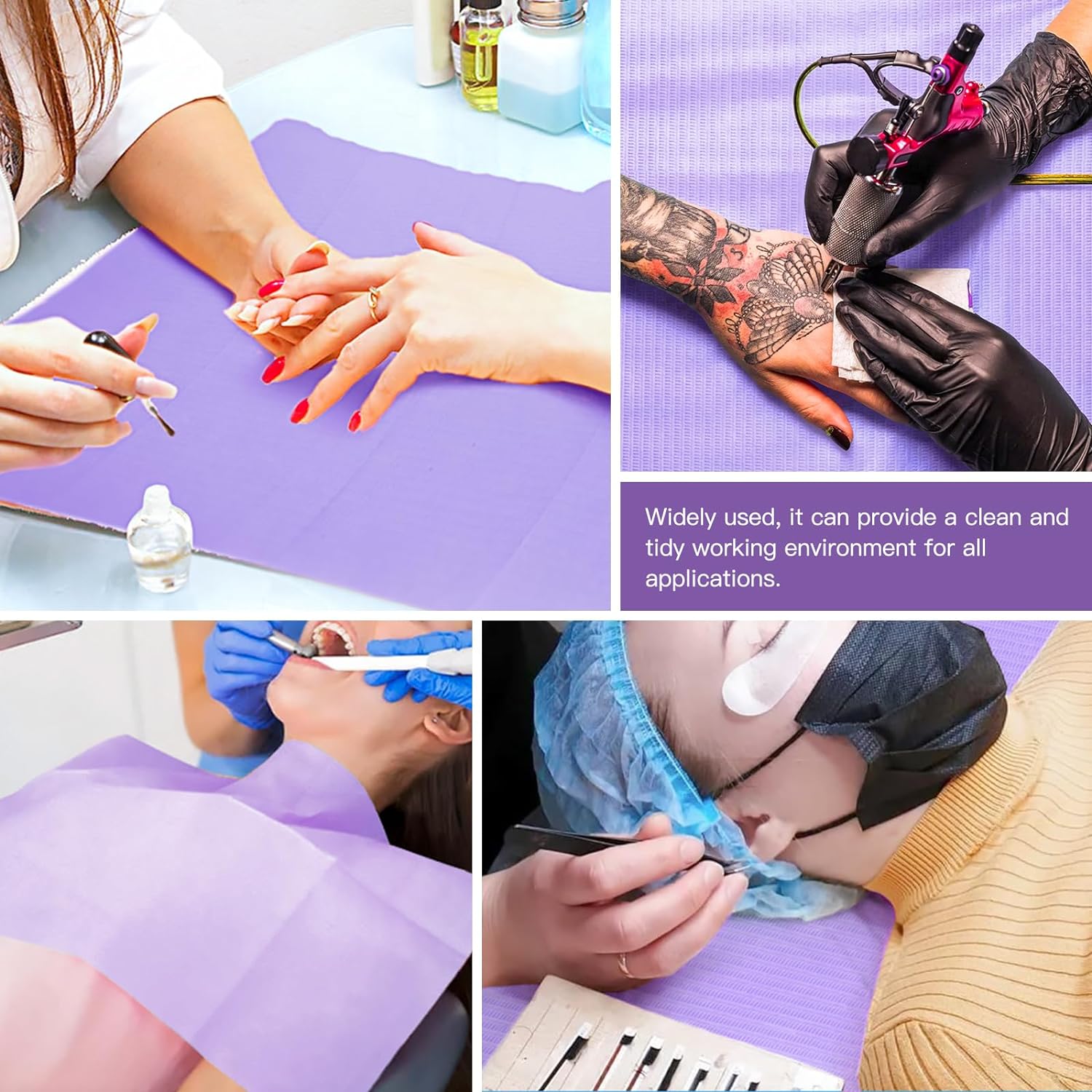 10/25/50/125 pçs descartável tatuagem almofada limpa babadores de tatuagem capas de mesa limpo paciente guardanapos dentais acessórios de tatuagem