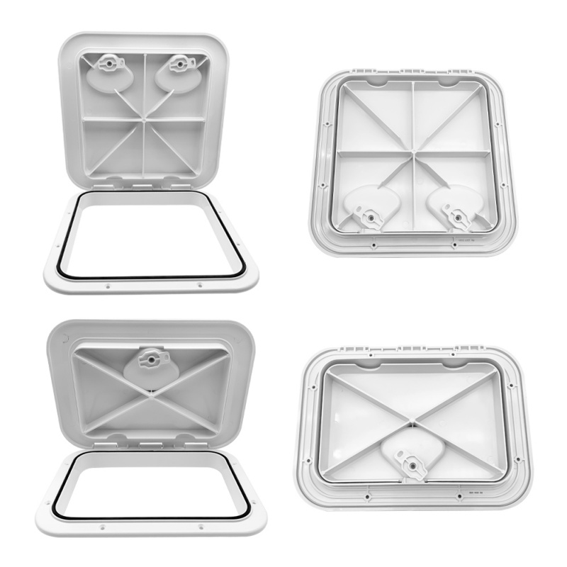 Absプラスチックデッキプレートカバー、正方形のハンドルトラクション、プルアウトマリンアクセサリー、ボートアクセス、白