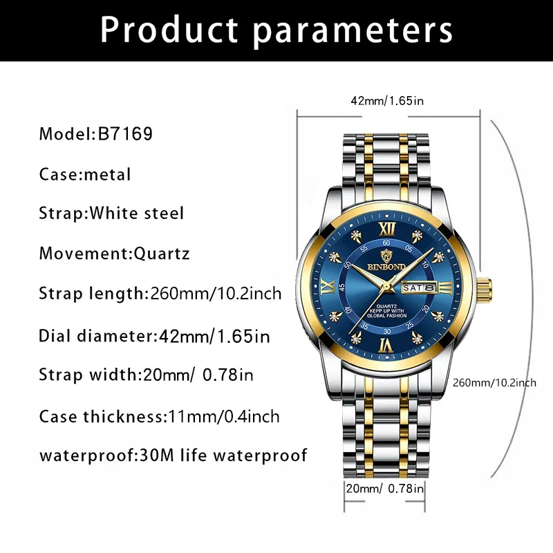 2024 Nieuwe Mannen Horloge Business Man Luxe Horloge Automatische Horloges Heren Lichtgevende Waterdichte Mode Quartz Horloges Montre Homme