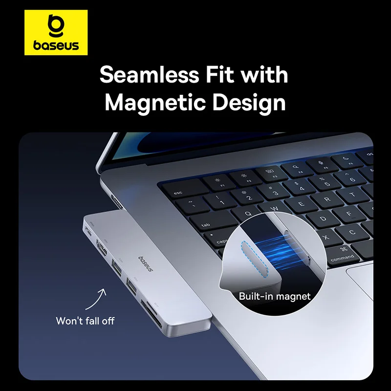 Baseus Dual USB-C Hub to HDMI-совместимый 4K 30 Гц для Thunderbolt 3/4 40 Гбит/с USB 3.0 Type C HUB SD TF для MacBook Pro Air USB Hub