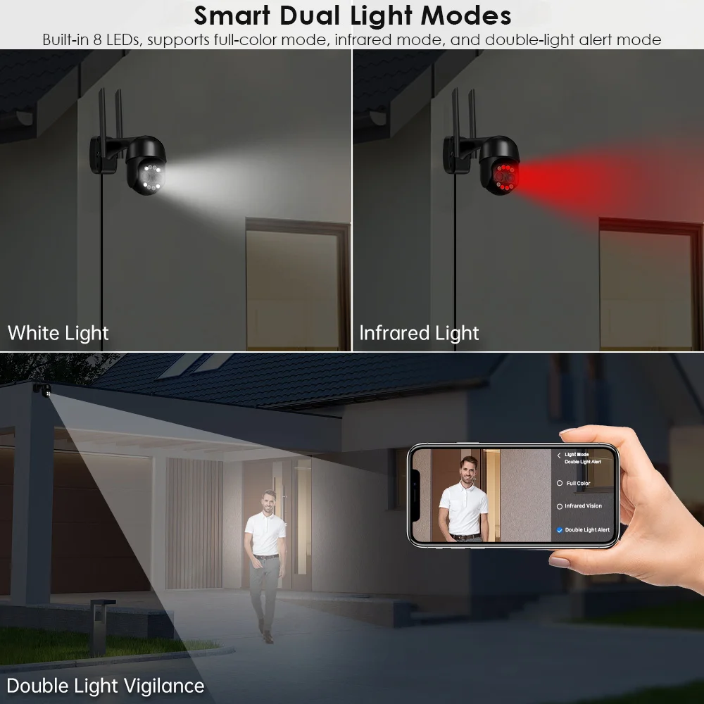 BESDER 8MP 4K cámara IP PTZ 8x Zoom lente Dual detección humana cámara CCTV 4MP hogar inteligente cámara de vigilancia Wifi al aire libre aplicación ICSEE