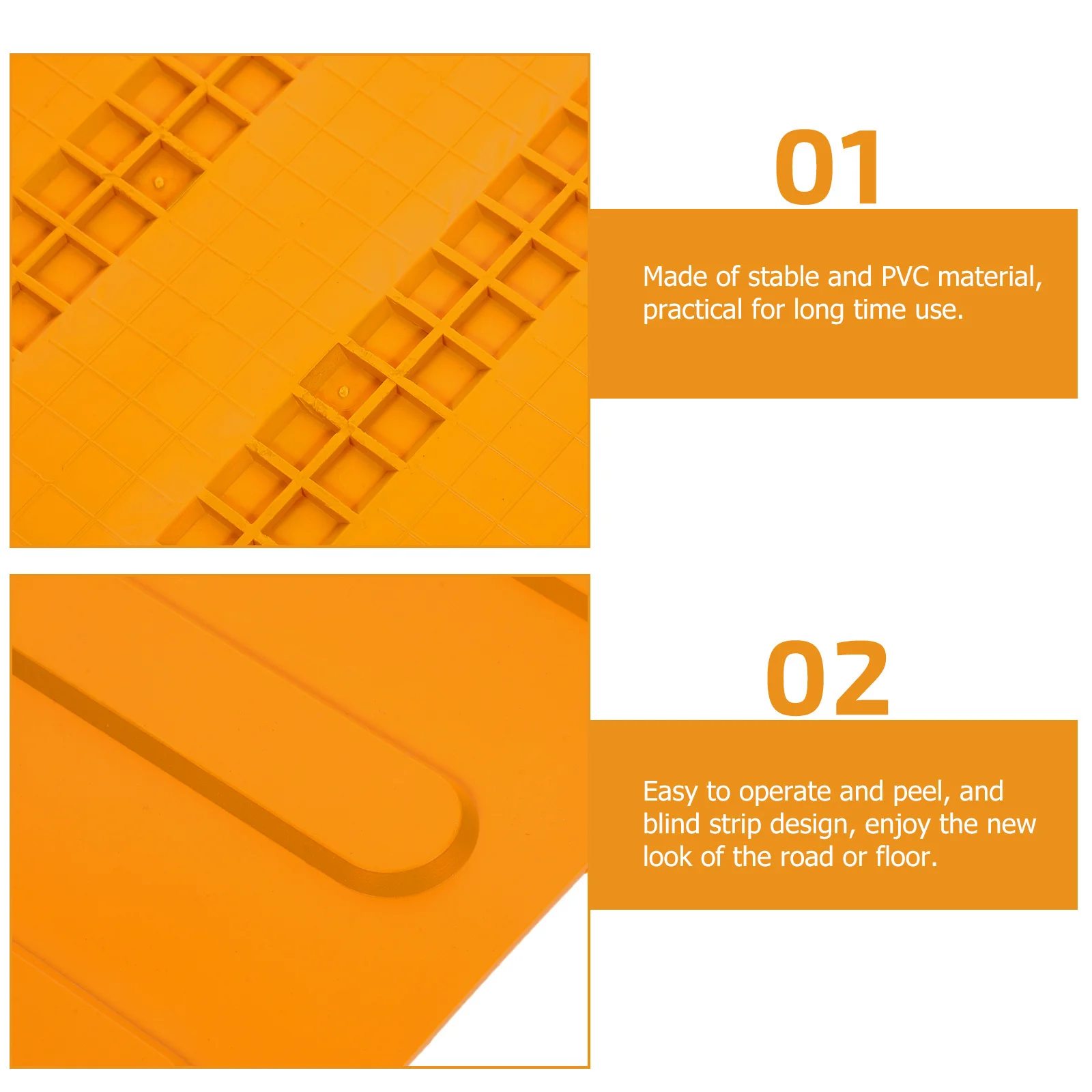 Briques aveugles panneaux de trottoir de passerelle PVC Durable pratique longue utilisation Surfaces lisses facile à utiliser conception de bande aveugle nouveau