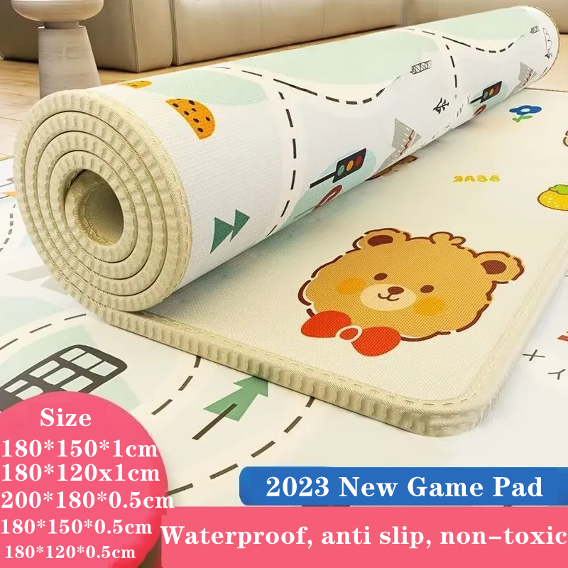 Large Size Play Mat for Children's Safety Mat EPE Environmentally Friendly Thick 1cm Baby Crawling Play Mats Folding Mat Carpet