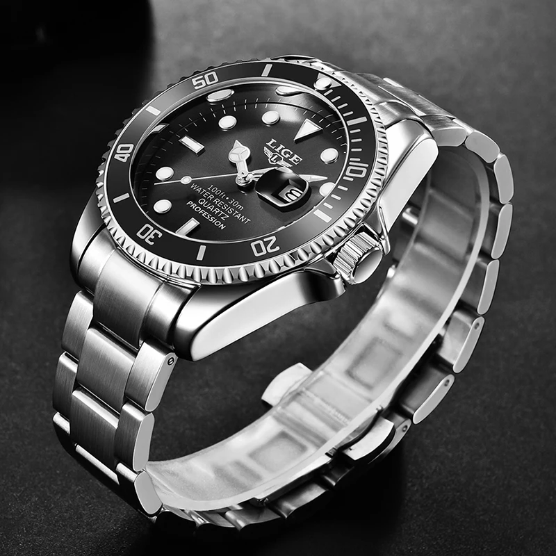 LIGE-reloj analógico de cuarzo para hombre, accesorio de pulsera resistente al agua con cronógrafo, complemento masculino de marca de lujo con diseño moderno y estilo informal, perfecto para negocios