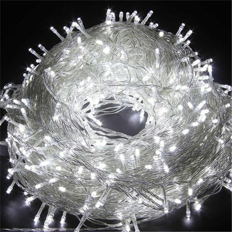Guirnalda de luces LED de 10m, 30m, 50m, 100m, decoración de árbol de Navidad y boda, luz de hadas impermeable para interiores y exteriores, lámpara de 220V UE