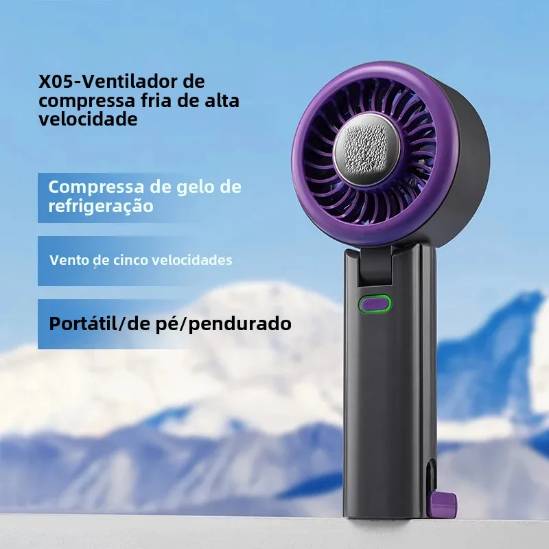 Novo ventilador portátil portátil 100 velocidades de vento refrigeração ajustável mini ventilador turbo de longa duração ventilador de compressa fria de alta velocidade