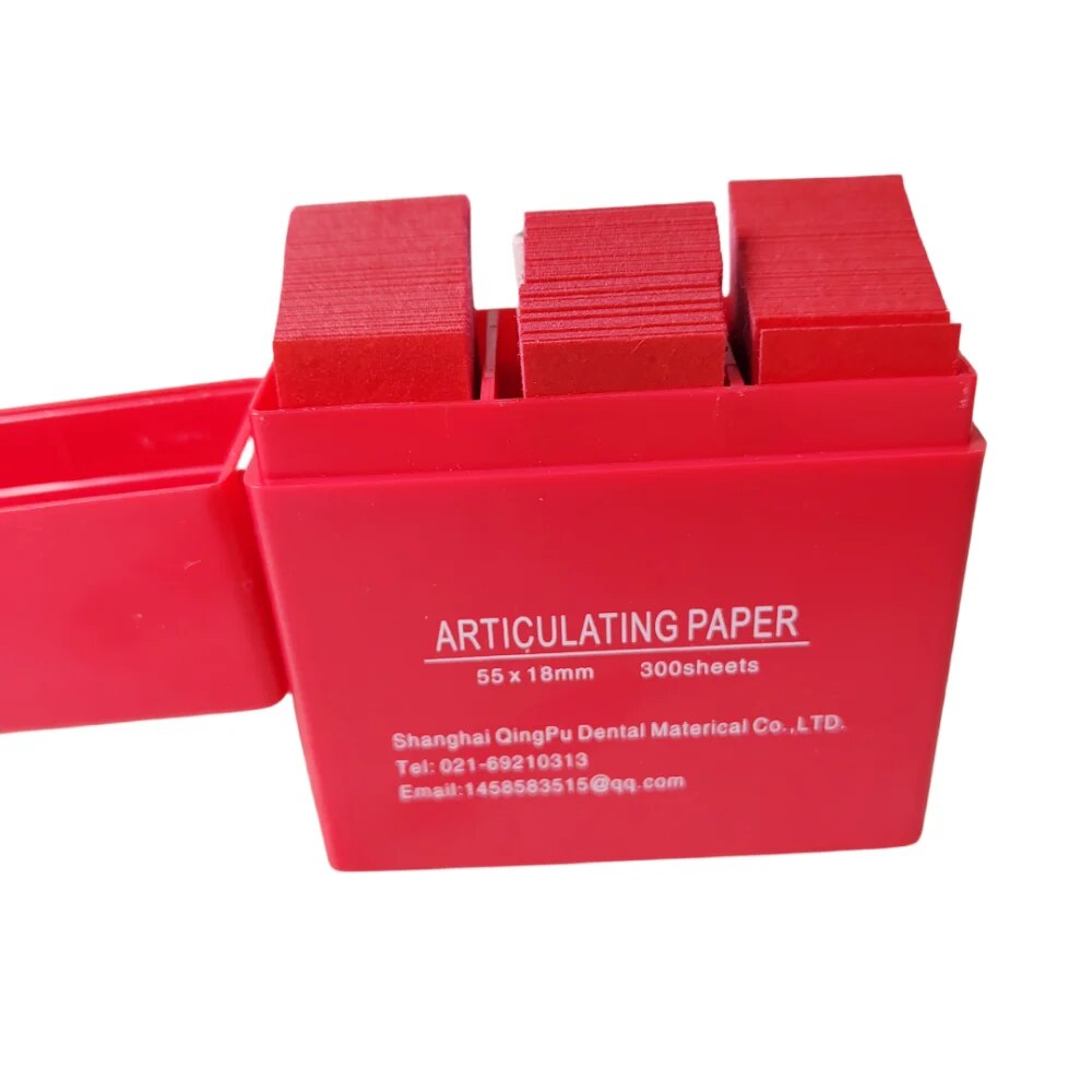 300 Blatt/Box Dental Artikulationspapier Doppelseitige Bissstreifen Zahnaufhellung Artikulationspapier Zahnmedizinmaterialien