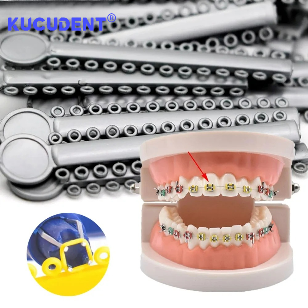 1040 pces/1 pacote dental ortodôntico ligadura elástica laços 40 varas faixas coloridas para suportes cintas tratamento ortodôntico