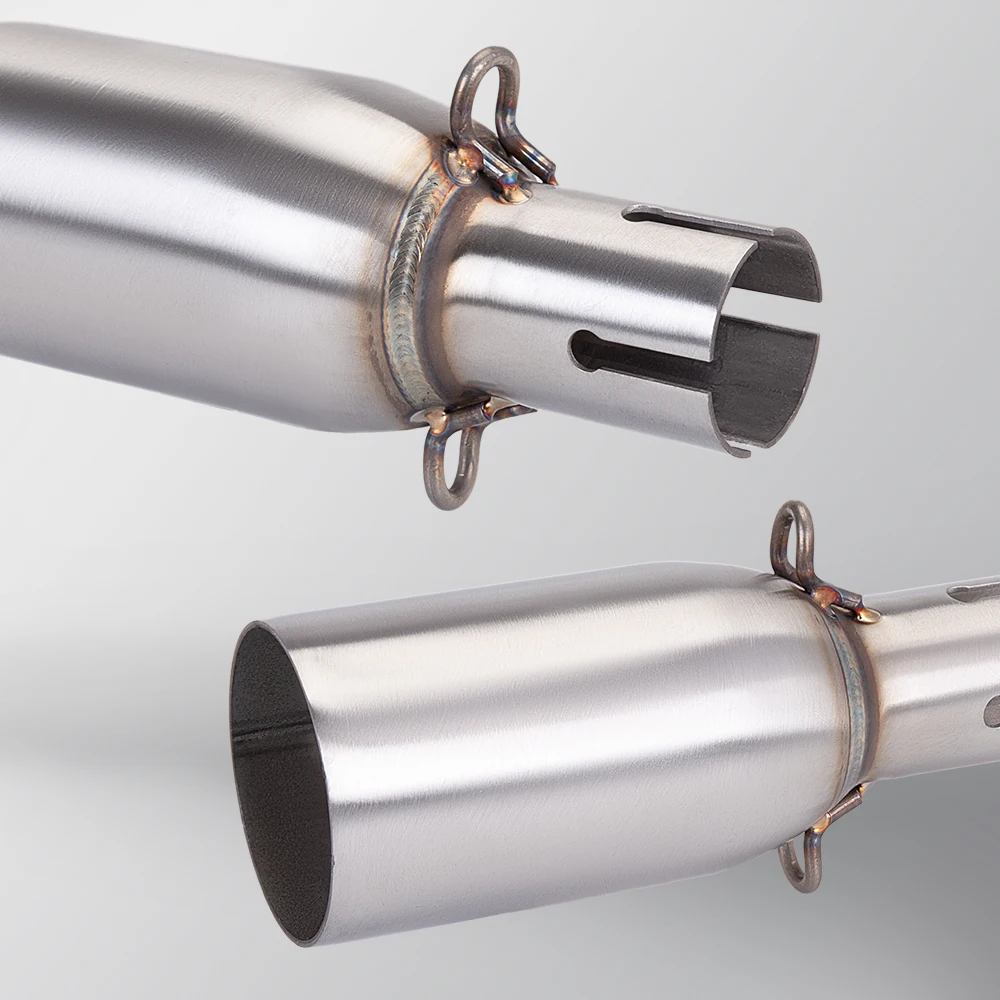 Motorcycle Modified Exhaust Pipe, Suitable for 28-45mm Adapter, 51mm Middle Link Pipe, Various Sizes