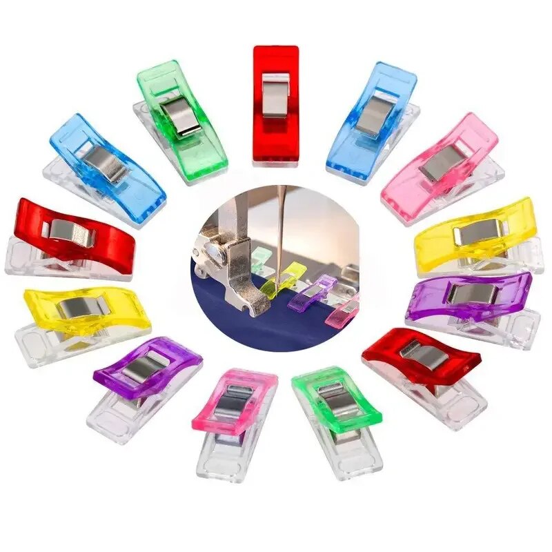 30/50/100pc Sewing Clip Folders With Plastic Boxes For Craft Tools Books Crafts Plastic Clips in Various Colors Are Easy To Sort