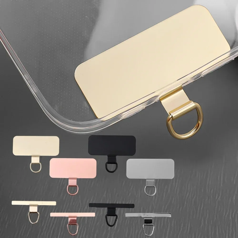 1/4 pz Universale In Metallo Cordino Del Telefono Guarnizione Patch Durevole Ultra Sottile Del Telefono Mobile Sling Corda Clip di Carta Cinghia Appendere Cavo linguetta