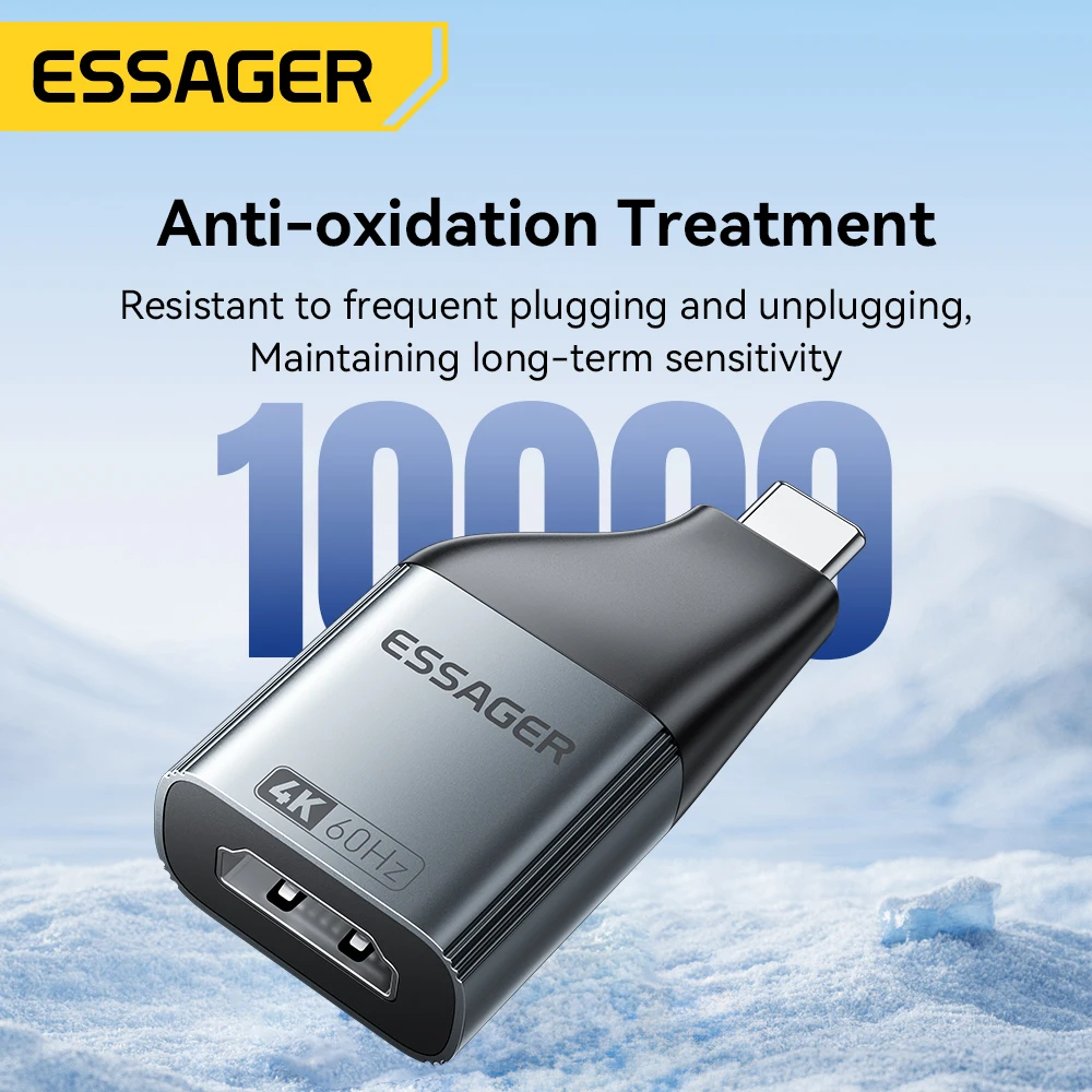 Essager USB Type-C к HDMI-совместимому адаптеру DP VGA Mini DP 4K при 120 Гц 8K при 60 Гц HD-конвертер передачи видео для MacBook TV Box