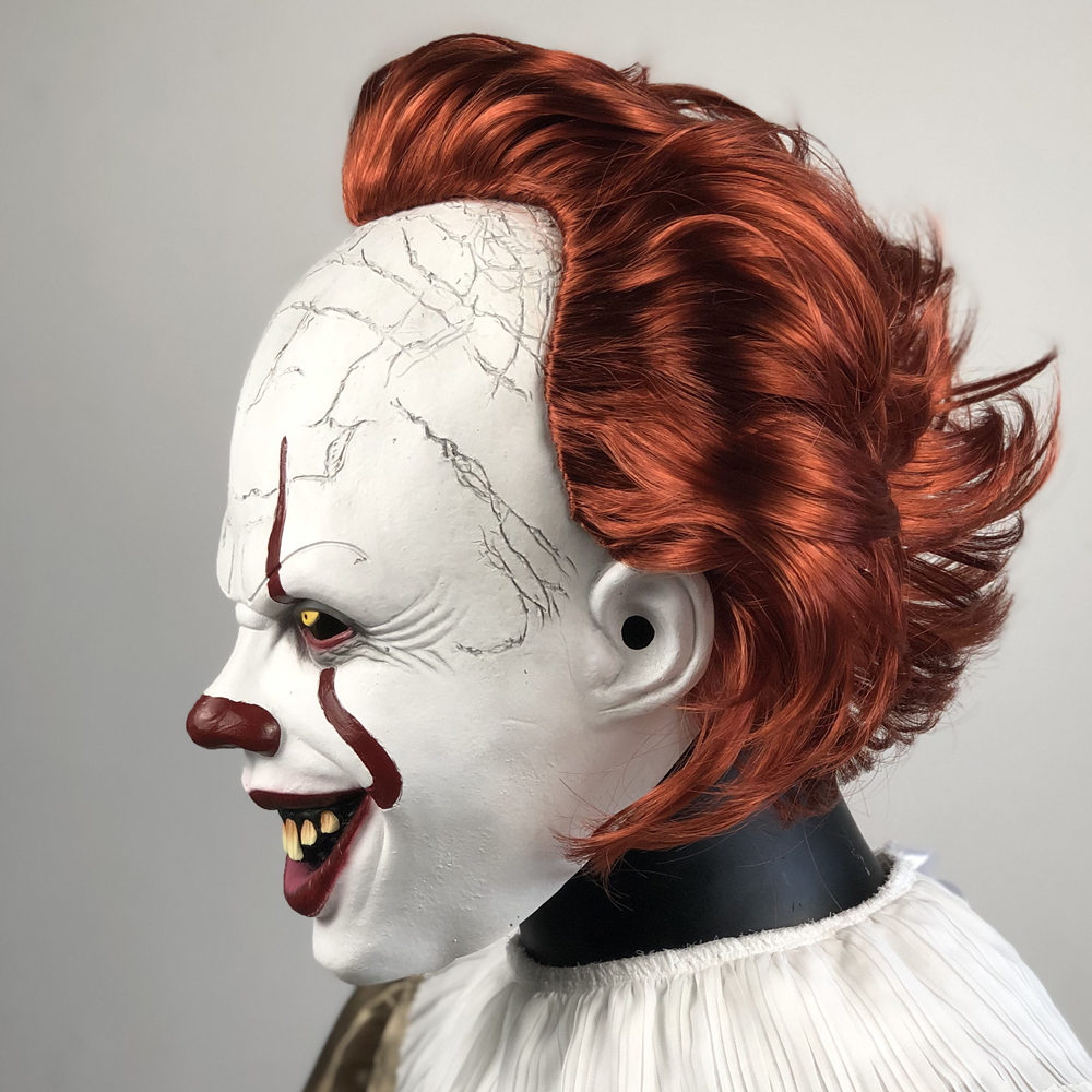 Przerażający Pennywise Joker maska Cosplay Horror zły demon Clown zabójcy lateksowy kask Halloween karnawał kostium imprezowy rekwizyty prezenty