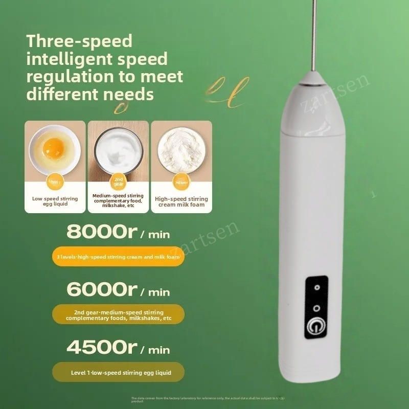 Wireless Milk Frother Electric Type-C Handheld Blender Stainless Steel Mini Coffee Maker Whisk Mixer For Coffee Cappuccino Cream