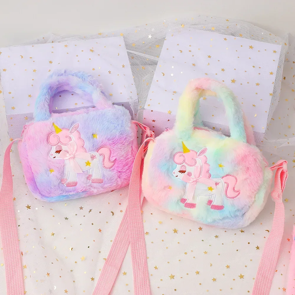 Bolso de hombro de unicornio kawaii para niñas, bonito bolso cruzado, bolso de moda para mujer, bolsa para teléfono con lápiz labial, monedero para niños, llave