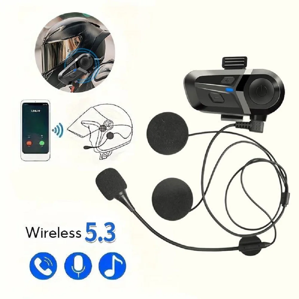 Bluetooth 5.3 casco Moto auricolare impermeabile Wireless vivavoce chiamata telefono auricolare lettore musicale per casco Moto