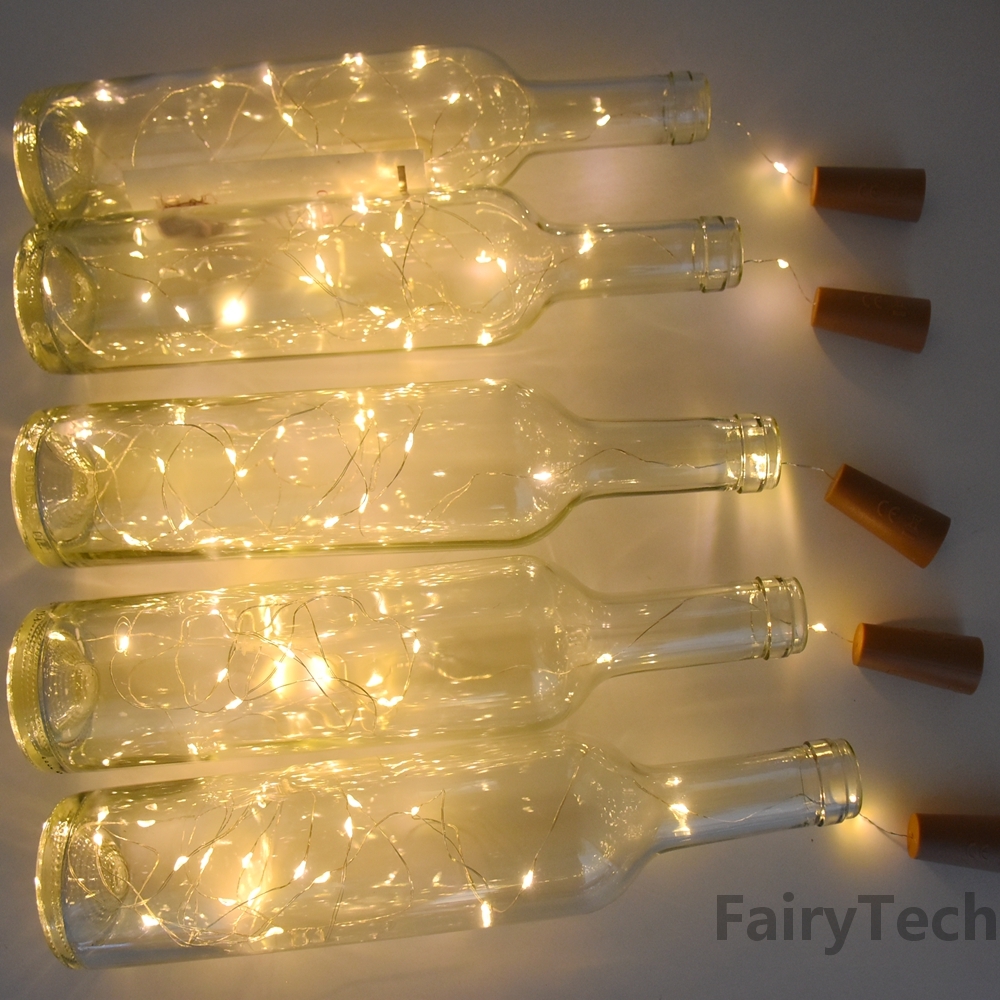 30 luces LED para botellas de vino con corcho, luces de corcho de 3M, miniluces de hadas para botellas de licor, manualidades, decoración para fiestas y bodas