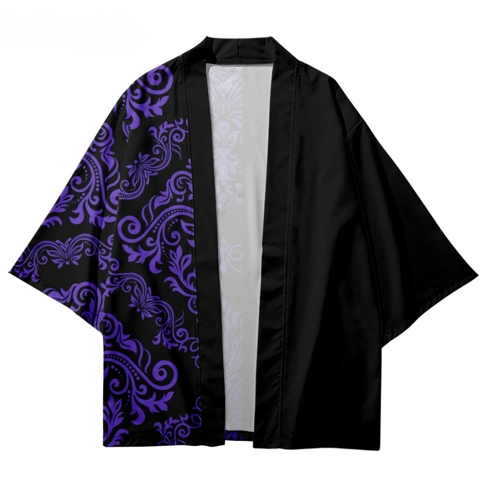 Mode Streetwear Print Traditionelle Kimono Casual Männer Frauen Strickjacke Cosplay Shirts Harajuku Japanischen Samurai Übergroßen Haori