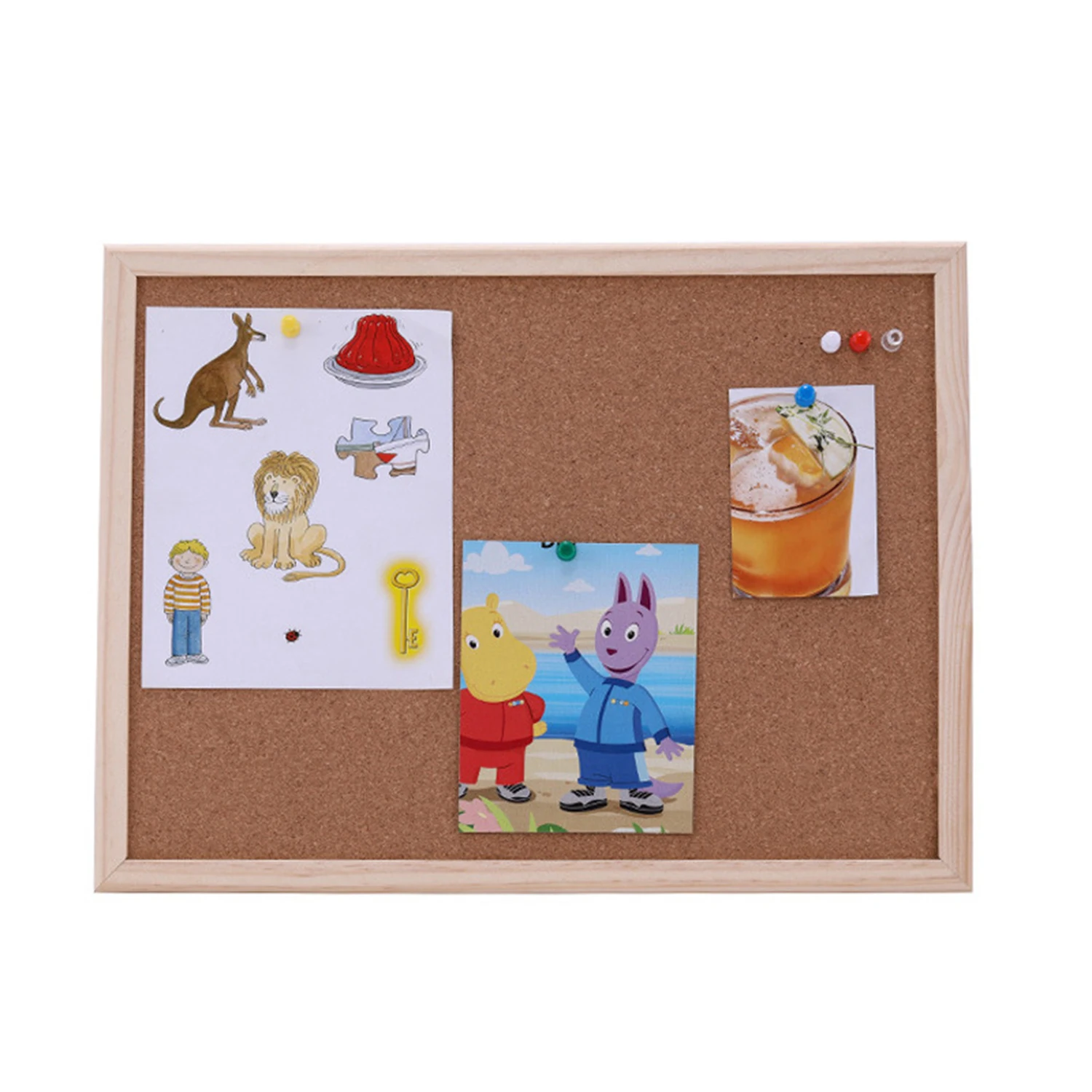 Cork Wood Wall Hanging Bulletin Board Announcement Message Photo Display Memo Frame Board Home Office School DIY Decoration