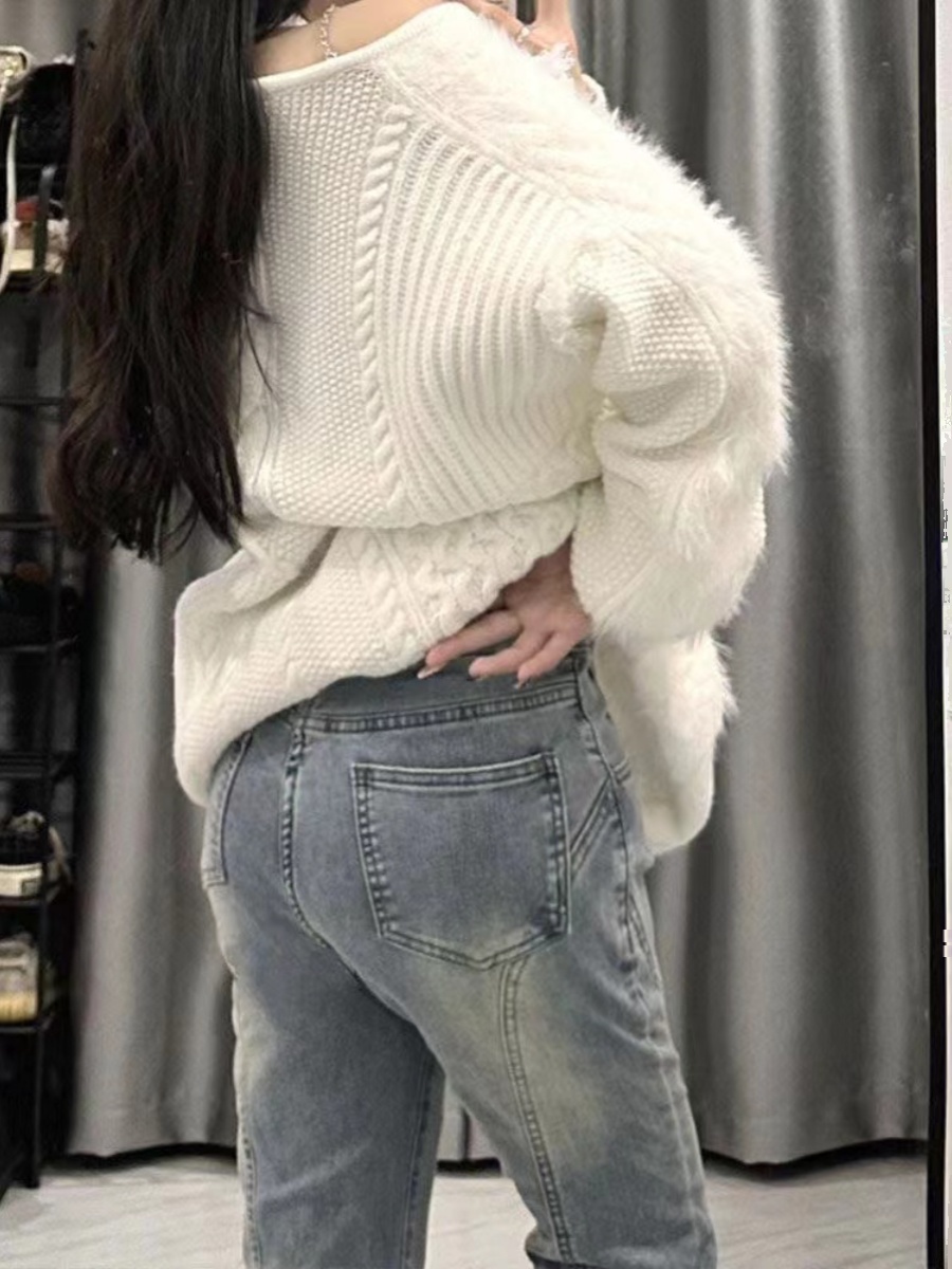 High Waist Flared Jeans Women's Light Wash Loose Fit Floor Length plus Size Bootcut Pants Spring New Sle Cotton Stretch Denim